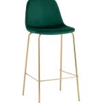Стул барный Валенсия SN велюр зеленый золотые ножки