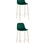 Стул барный Валенсия SN велюр зеленый золотые ножки 2 шт