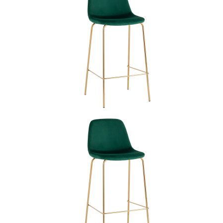Стул барный Валенсия SN велюр зеленый золотые ножки 2 шт