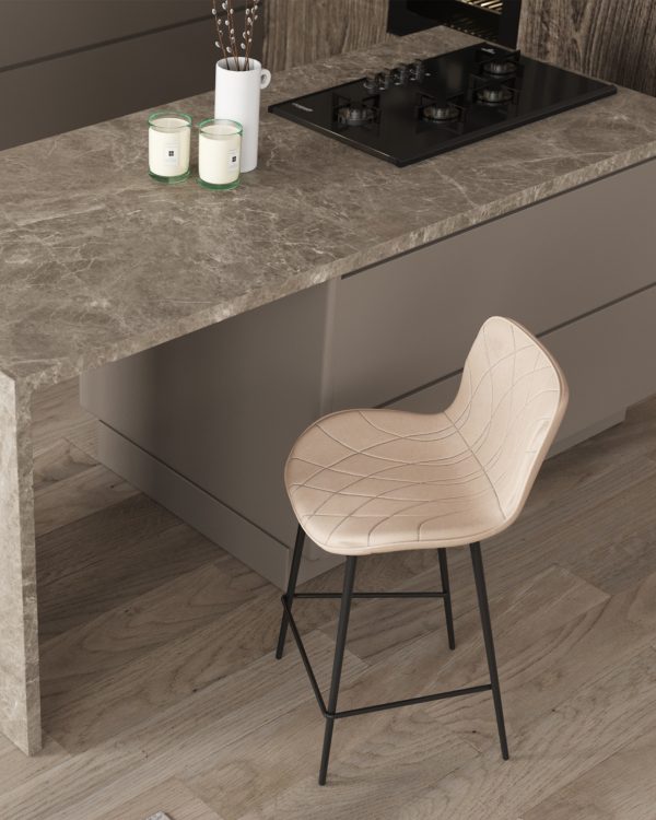 Стул барный Vault экокожа светло-серый — изображение 2