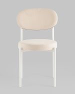 Стул Бриф SN велюр молочный каркас белый муар — изображение 2