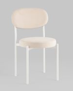 Стул Бриф SN велюр молочный каркас белый муар — изображение 3