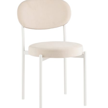Стул Бриф SN велюр молочный каркас белый муар
