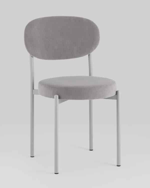 Стул Бриф SN велюр серый каркас светло-серый муар — изображение 2