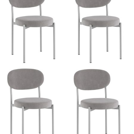 Стул Бриф SN велюр серый каркас светло-серый муар