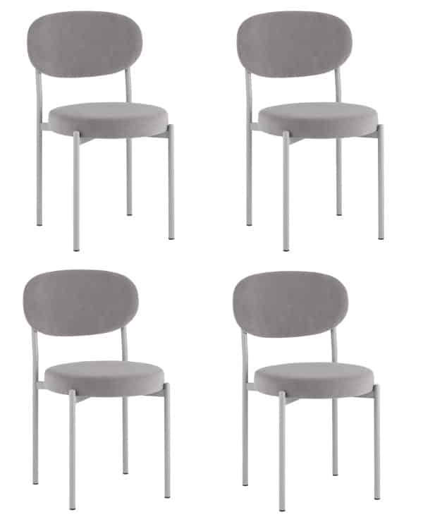 Стул Бриф SN велюр серый каркас светло-серый муар