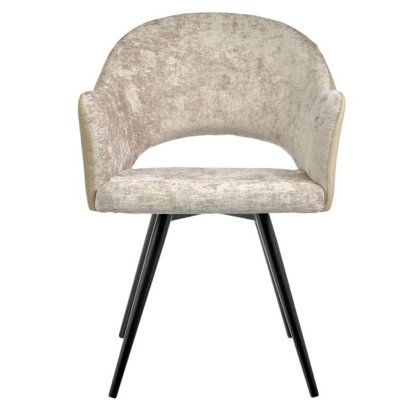 Стул Bruno латте шенилл с экокожей с поворотным механизмом — изображение 2