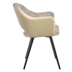 Стул Bruno латте шенилл с экокожей с поворотным механизмом — изображение 3