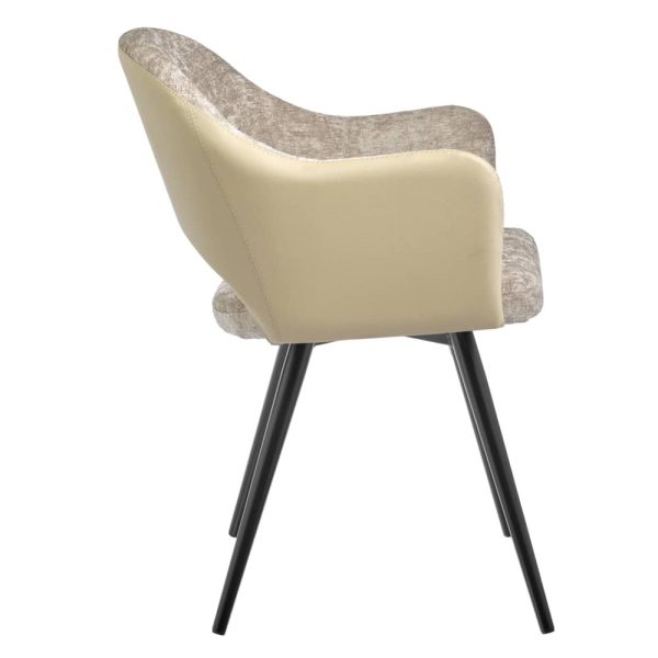 Стул Bruno латте шенилл с экокожей с поворотным механизмом — изображение 3