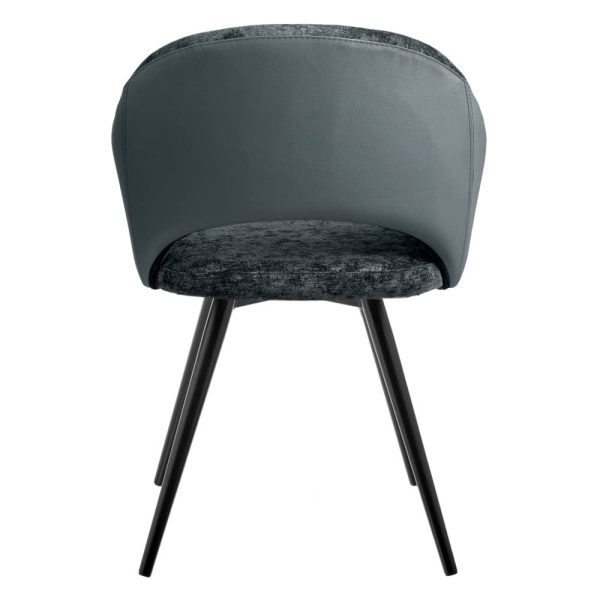 Стул Bruno серый шенилл с экокожей с поворотным механизмом — изображение 4