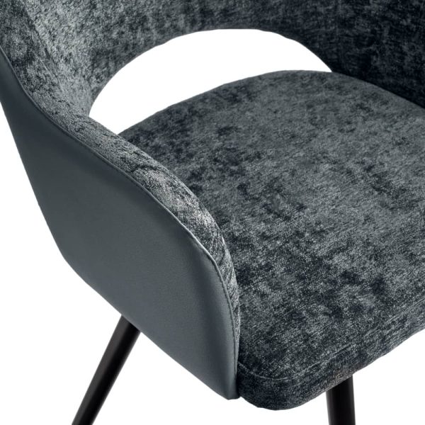 Стул Bruno серый шенилл с экокожей с поворотным механизмом — изображение 5