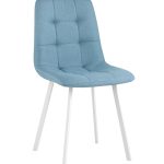 Стул Chilly рогожка голубой ножки белые
