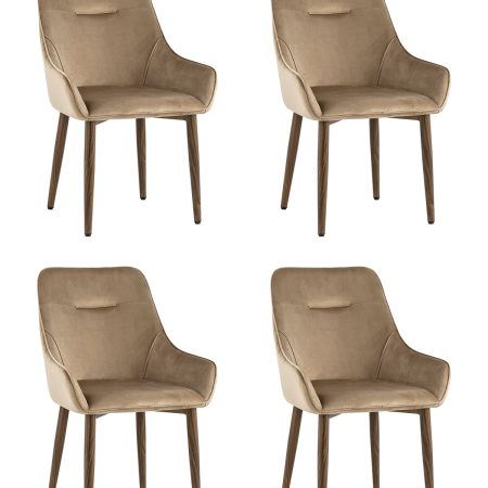 Стул Диана велюр бежевый 4 шт
