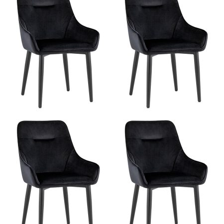 Стул Диана велюр черный 4 шт