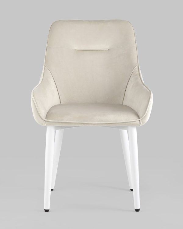 Стул Диана велюр кремовый ножки белые 4 шт — изображение 3