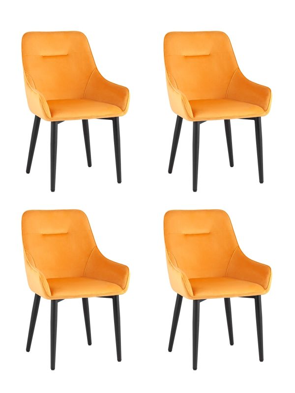 Стул Диана велюр оранжевый 4 шт