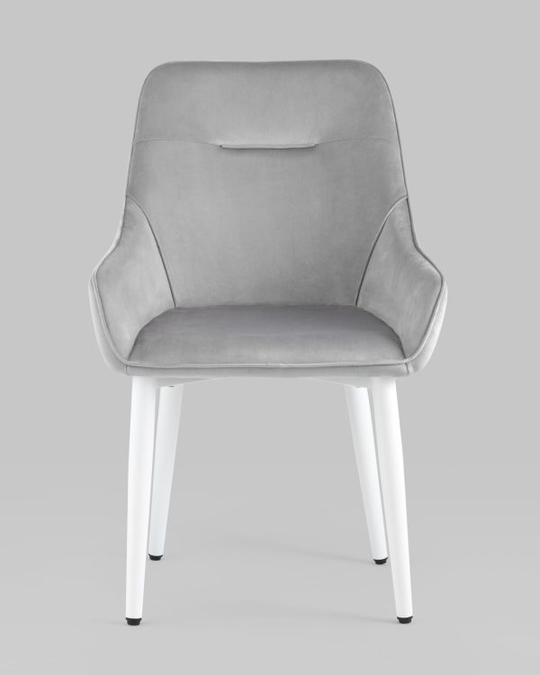 Стул Диана велюр серебристый ножки белые 4 шт — изображение 3