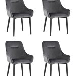 Стул Диана велюр серый 4 шт