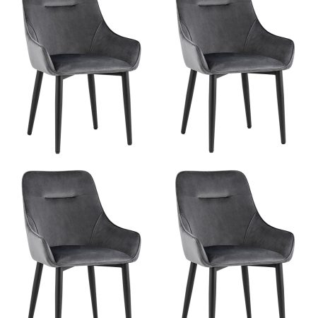 Стул Диана велюр серый 4 шт