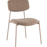 Стул Doe без подлокотников коричневый бежевые ножки