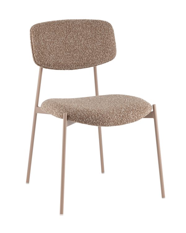 Стул Doe без подлокотников коричневый бежевые ножки