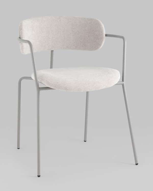 Стул Дженни букле светло-серый каркас серый муар — изображение 2