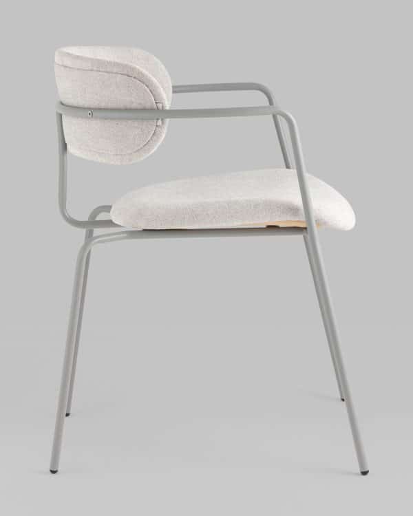 Стул Дженни букле светло-серый каркас серый муар — изображение 3