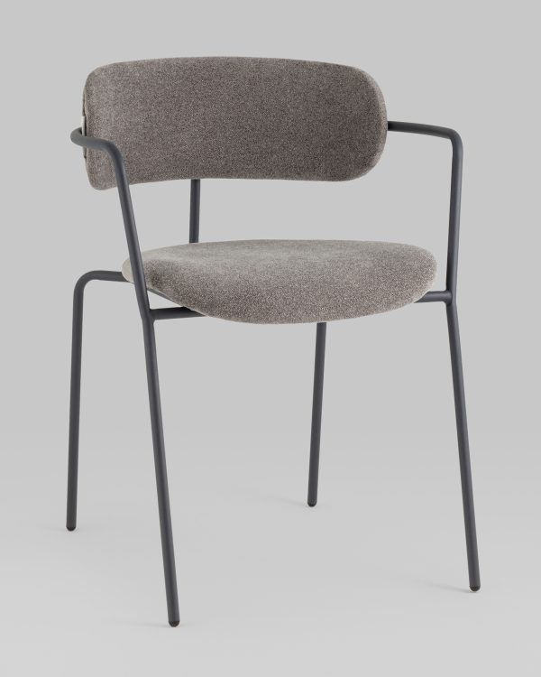 Стул Дженни букле темно-серый каркас антрацитово-серый муар — изображение 2