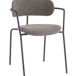 Стул Дженни букле темно-серый каркас антрацитово-серый муар