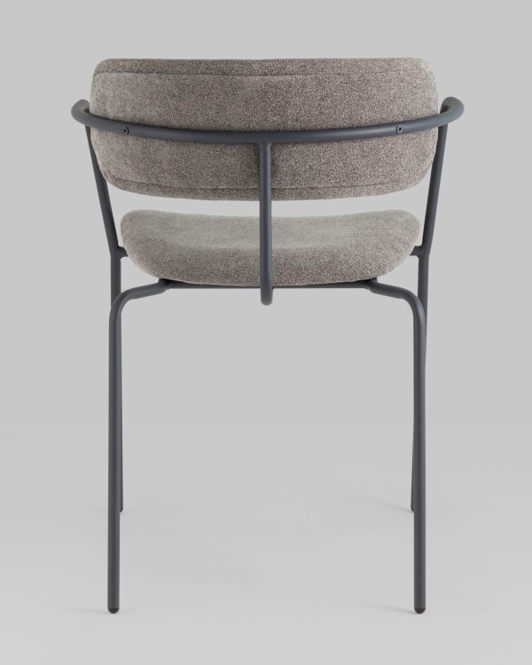 Стул Дженни букле темно-серый каркас антрацитово-серый муар — изображение 3
