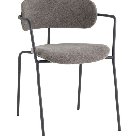 Стул Дженни букле темно-серый каркас антрацитово-серый муар