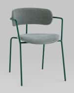 Стул Дженни букле зеленый каркас зеленый полуглянцевый муар — изображение 2