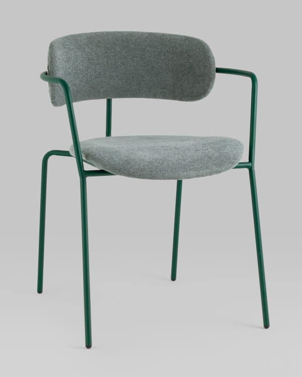 Стул Дженни букле зеленый каркас зеленый полуглянцевый муар — изображение 2