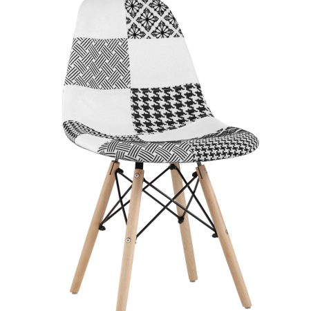 Стул Eames DSW пэчворк черно-белый