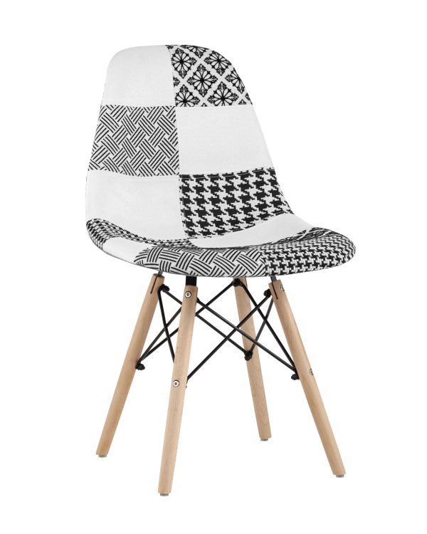 Стул Eames DSW пэчворк черно-белый Стул Eames DSW пэчворк черно-белый