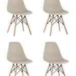 Стул Eames Style DSW бежевый x4 (разборный каркас)