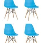 Стул Eames Style DSW бирюзовый x4 (разборный каркас)