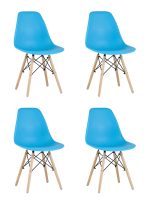 Стул Eames Style DSW бирюзовый x4 (разборный каркас)