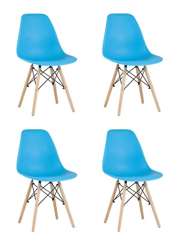 Стул Eames Style DSW бирюзовый x4 (разборный каркас)