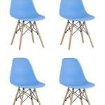 Стул Eames Style DSW голубой x4 (разборный каркас)