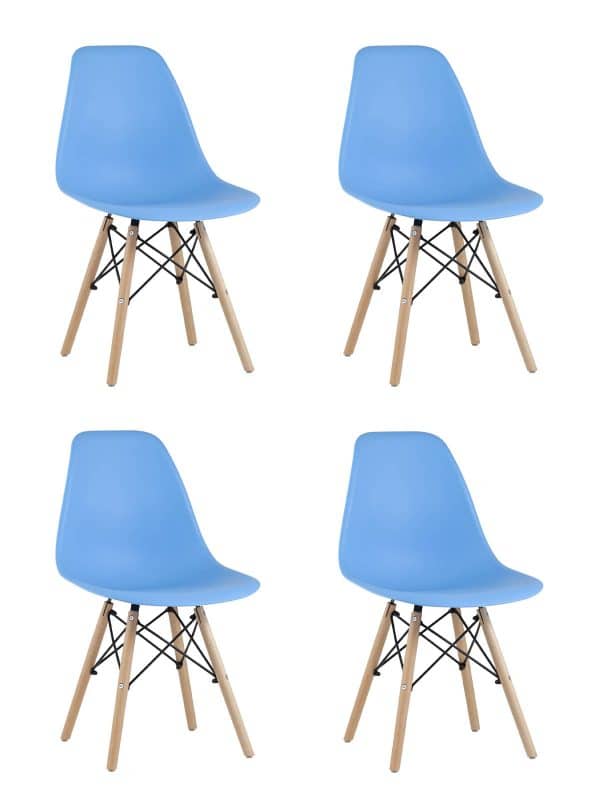 Стул Eames Style DSW голубой x4 (разборный каркас)