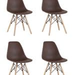 Стул Eames Style DSW коричневый x4 (разборный каркас)