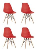 Стул Eames Style DSW красный x4 (разборный каркас)