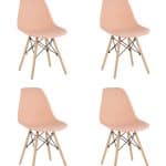 Стул Eames Style DSW персиковый x4 (разборный каркас)