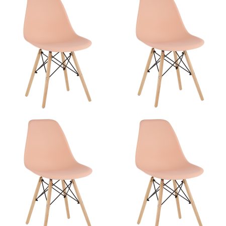 Стул Eames Style DSW персиковый x4 (разборный каркас)