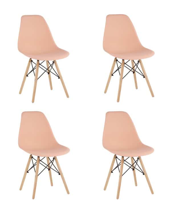 Стул Eames Style DSW персиковый x4 (разборный каркас)