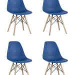 Стул Eames Style DSW синий x4 (разборный каркас)