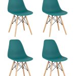 Стул Eames Style DSW темно-бирюзовый x4 (разборный каркас)