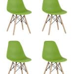Стул Eames Style DSW зеленый x4 (разборный каркас)