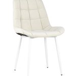 Стул Флекс велюр светло-бежевый белые ножки